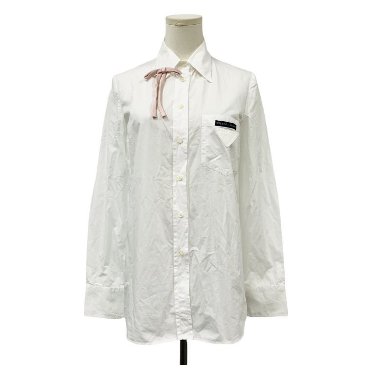 Prada Prada Bow Detail Button Up Shirt Size 40 Size S / US 4 / IT 40 - 1 Thumbnail