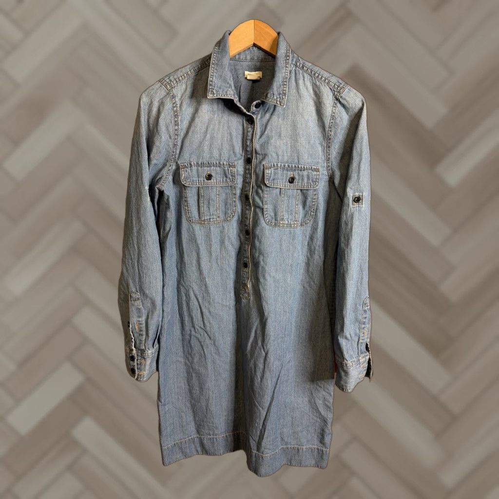j crew denim dress Seamed Mini In Rinse Wash For Women Light Grey MidweightUnlinedRelaxed Straight Fit J.Crew J. Crew Denim Chambray