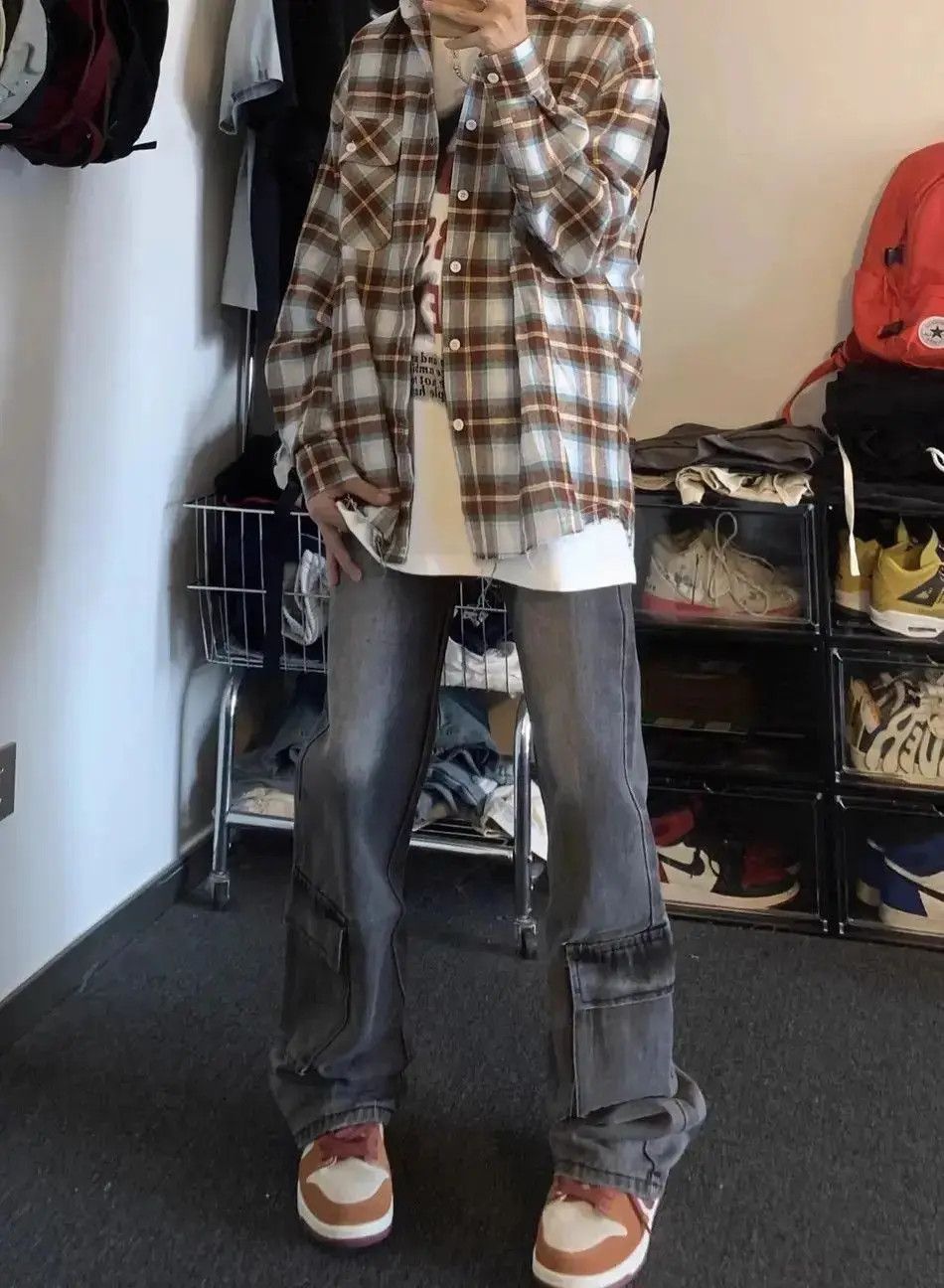 Japanese Brand Retro straight leg high street loose fitting jeans Size US 30 / EU 46 - 4 Thumbnail