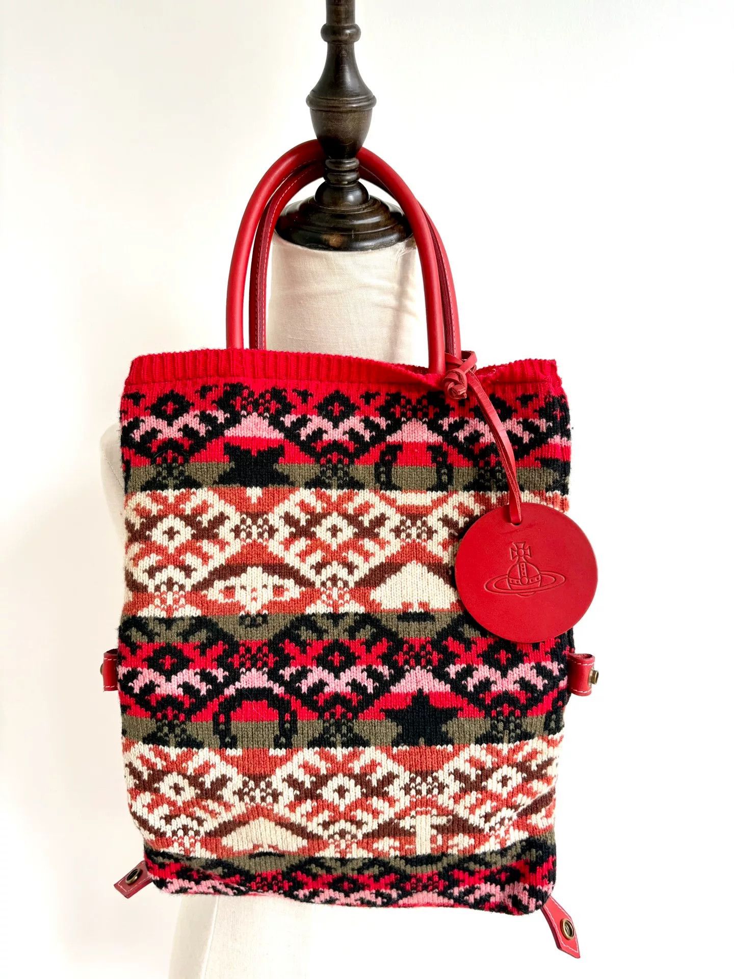 Vivienne Westwood Vivienne Westwood Vintage Red Knit Handbag Size ONE SIZE - 1 Thumbnail