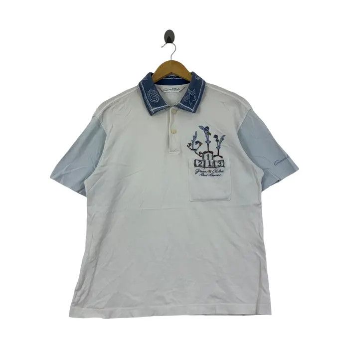Vintage Vintage GREEN CLUBS ROAD RUNNERS Polo Tee Shirt Size L / US 10 / IT 46 - 1 Thumbnail