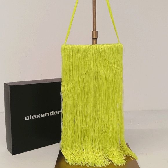 Alexander Wang Alexander Wang Satin Crystal Fringe Shoulder Bag - Neon Size ONE SIZE - 8 Thumbnail