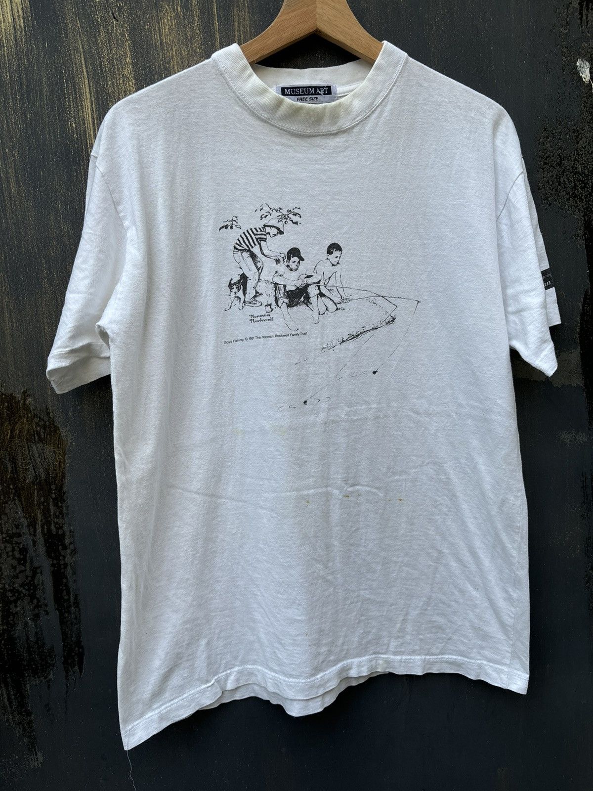 Vintage RARE! Vintage 90’s Norman Rockwell Fishing Boys Size US L / EU 52-54 / 3 - 2 Thumbnail