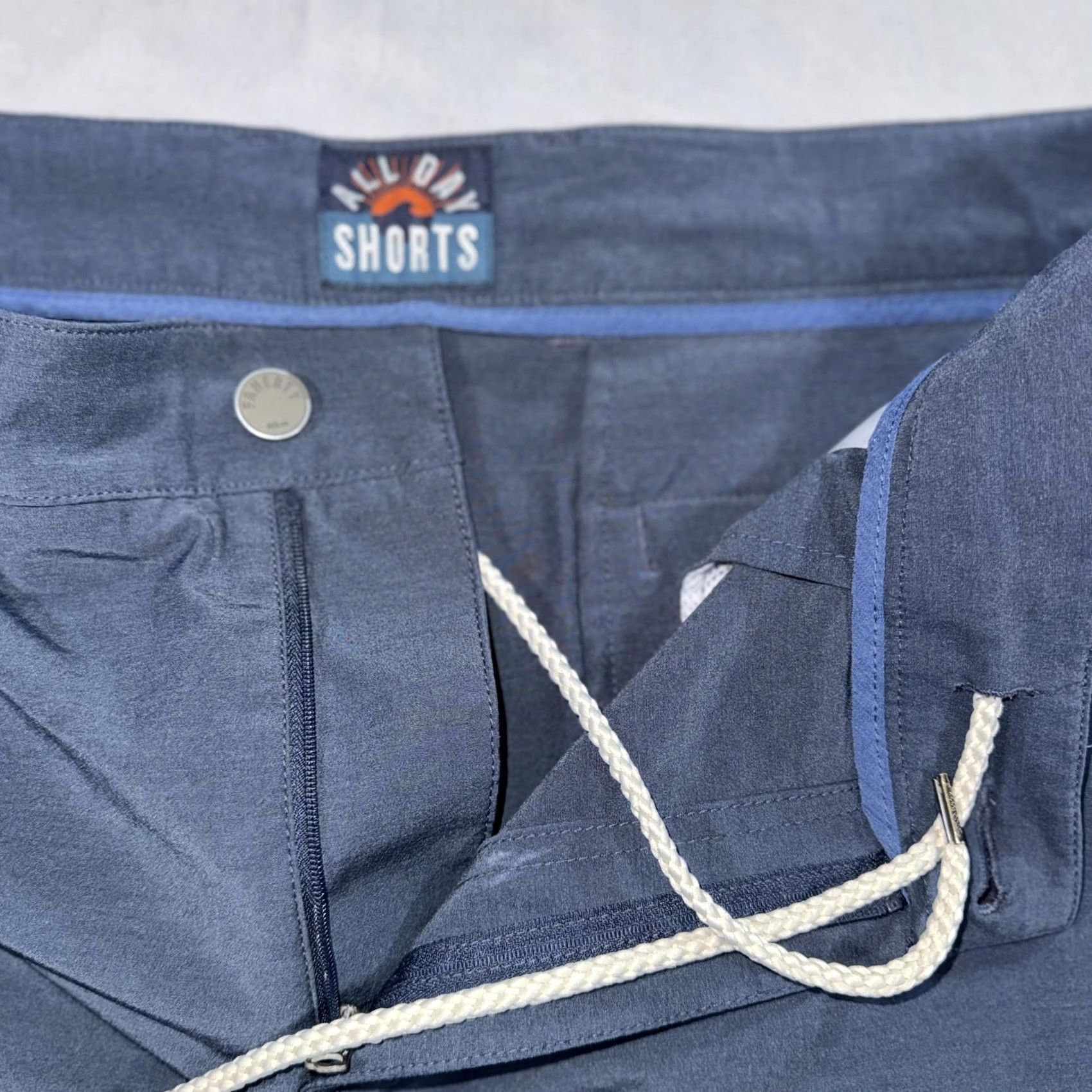 Faherty Faherty Shorts Mens 36 Blue All Day Drawstring Chino Stretch Casual Summer Size US 36 / EU 52 - 4 Thumbnail