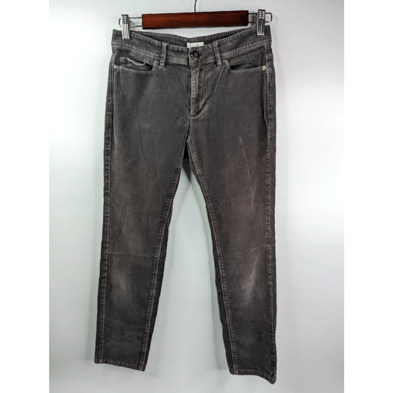 J. Jill J. Jill Velveteen Slim Leg Jeans Gray Size 2 Casual Workwear 5-Pocket Stretch Pants Slim Leg Womens Jeans, Gray, Cotton Blend Size 26" / US 2 / IT 38 - 2 Thumbnail