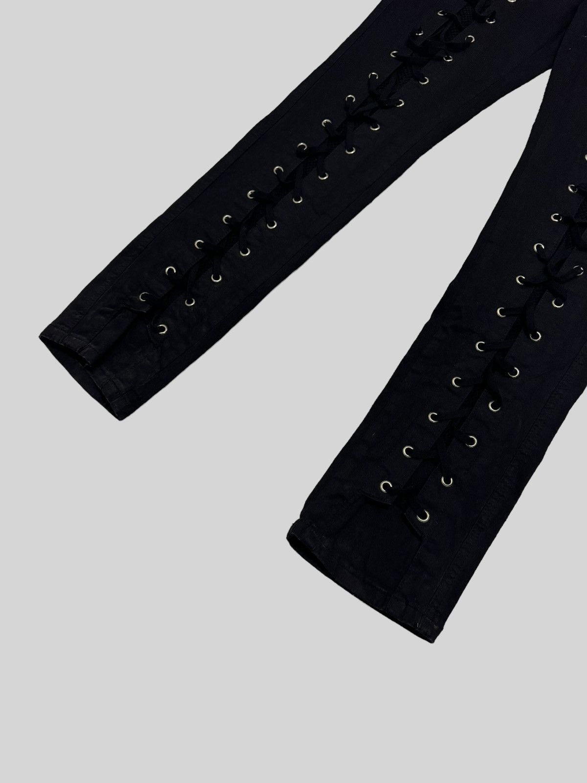 Tornado Mart ROYAL BONES LACED PUNK SEXY BONDAGE STYLE PANT Size US 33 - 6 Thumbnail