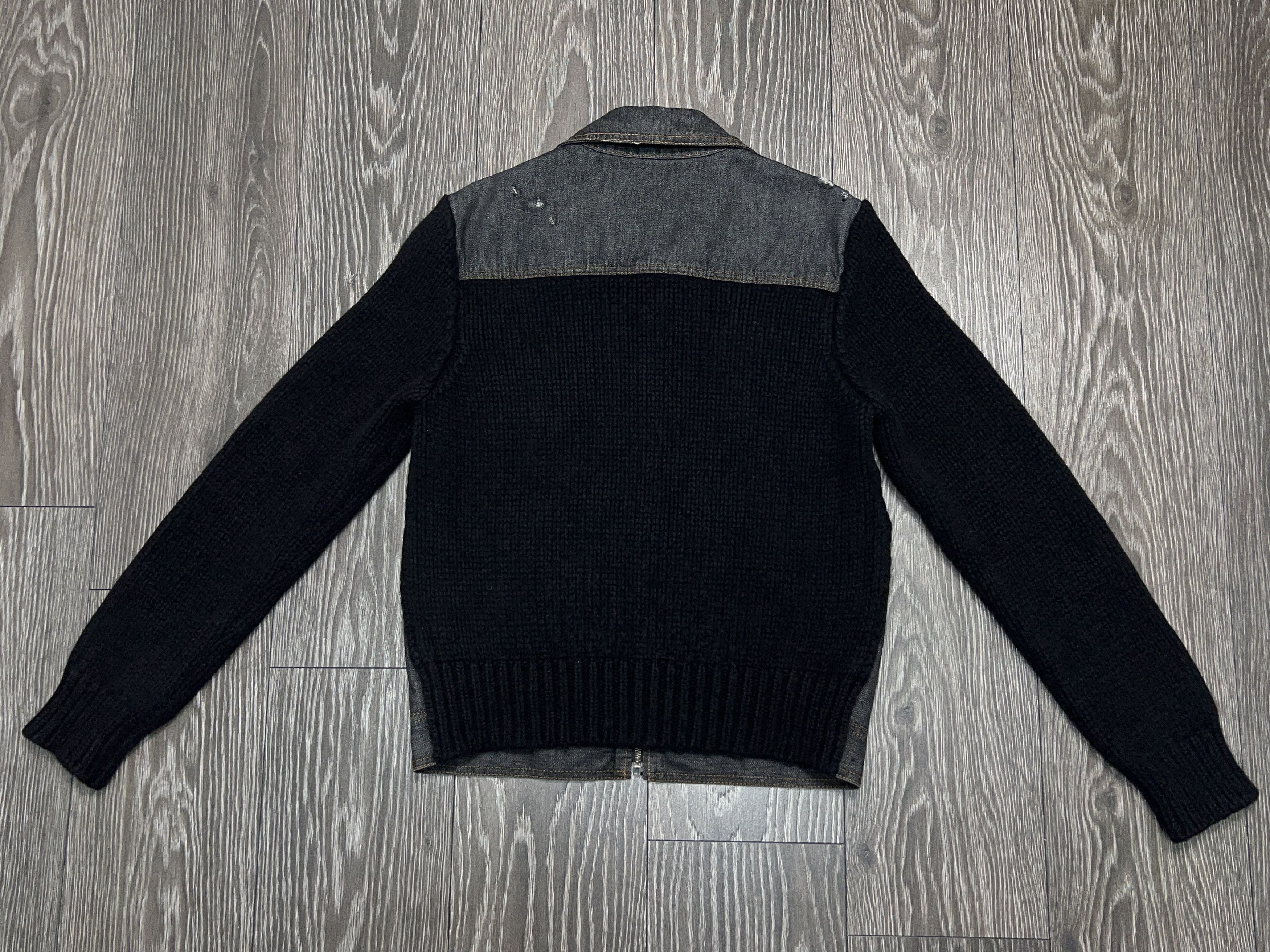 Dolce & Gabbana Mens Distressed Wool Denim Hybrid Jacket Bomber Size US L / EU 52-54 / 3 - 14 Thumbnail