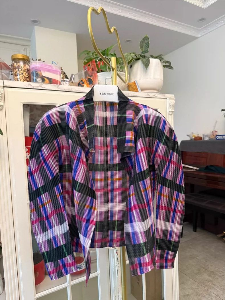 Issey Miyake issey miyake size:one size Checked cardigan 2505-Nextarrow Size XXS / US 00 / IT 34 - 1 Thumbnail