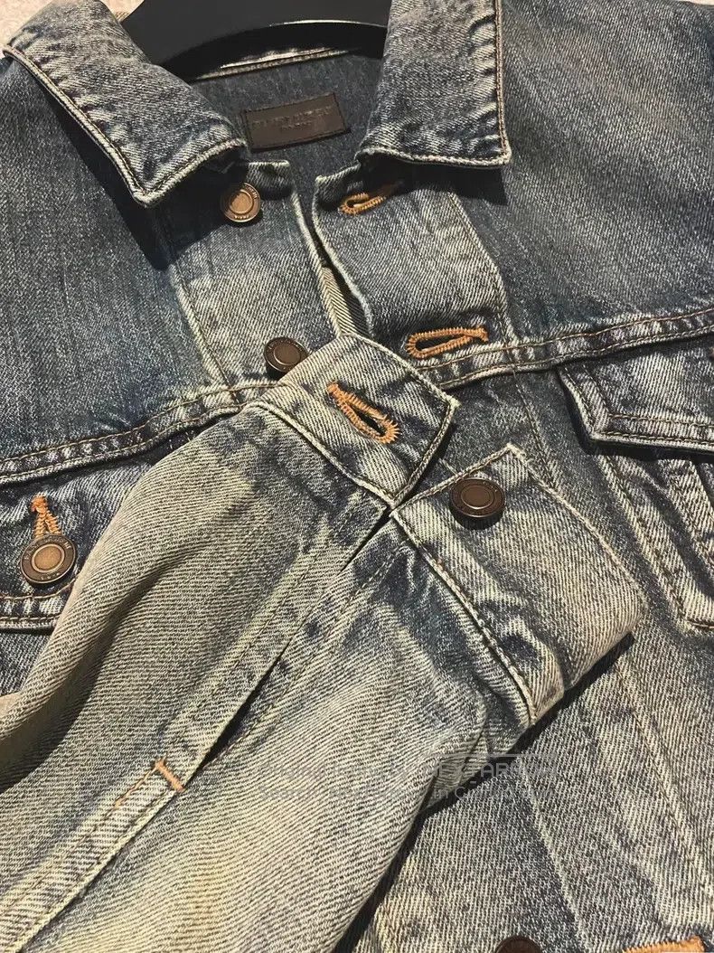 Saint Laurent Paris Saint Laurent Paris Blue Washed Denim Jacket Size US M / EU 48-50 / 2 - 3 Thumbnail