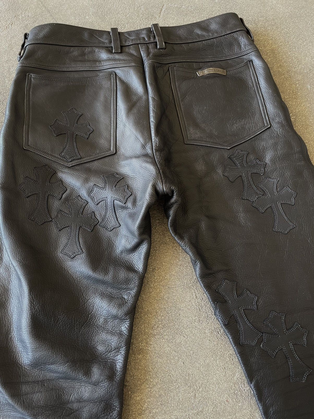 Chrome Hearts Chrome Hearts 1/1 23 Cross Patch Leather Pants Size US 32 / EU 48 - 1 Thumbnail