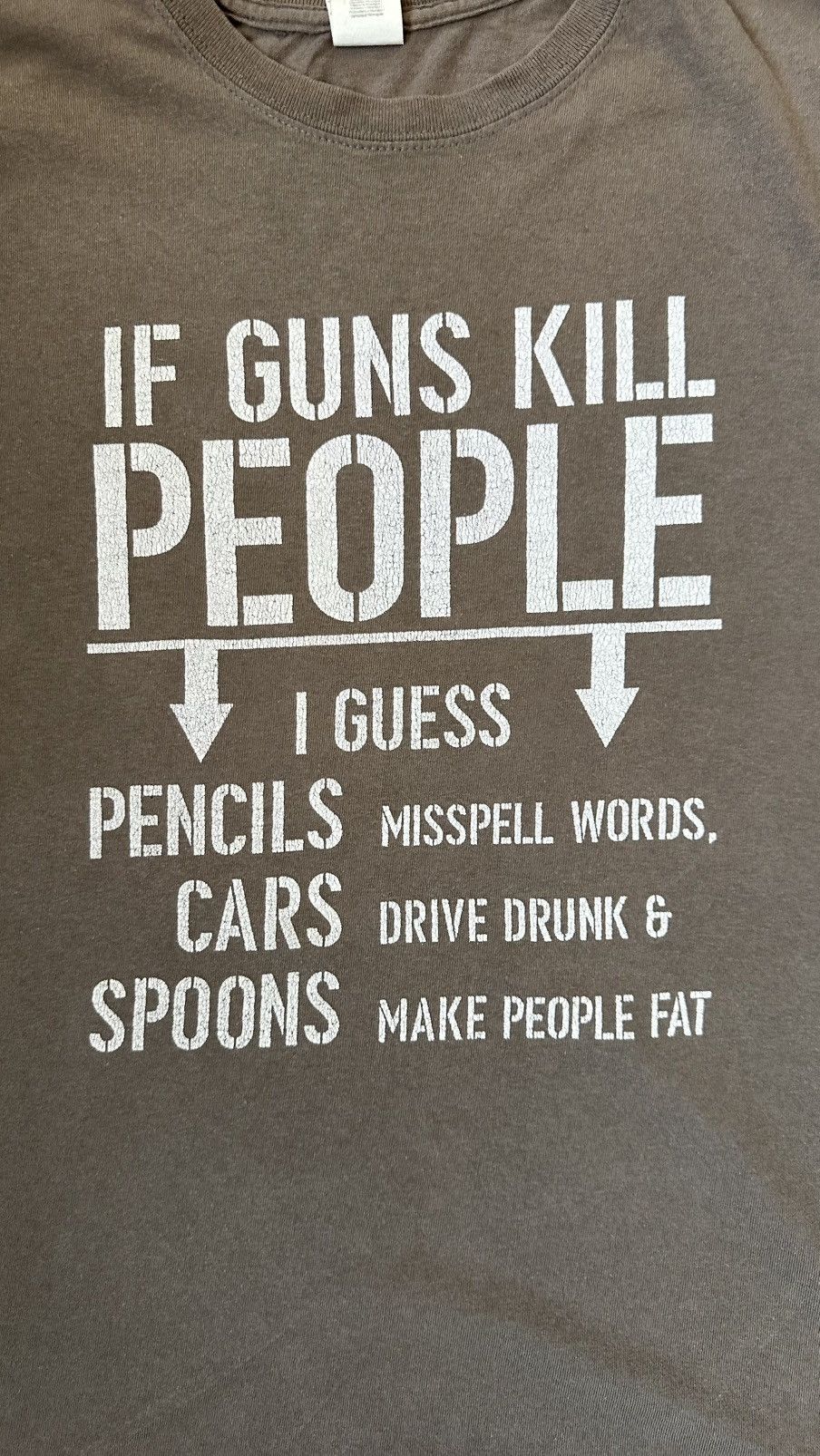 Vintage VINTAGE GUNS HUMOR TEE Size US L / EU 52-54 / 3 - 2 Thumbnail