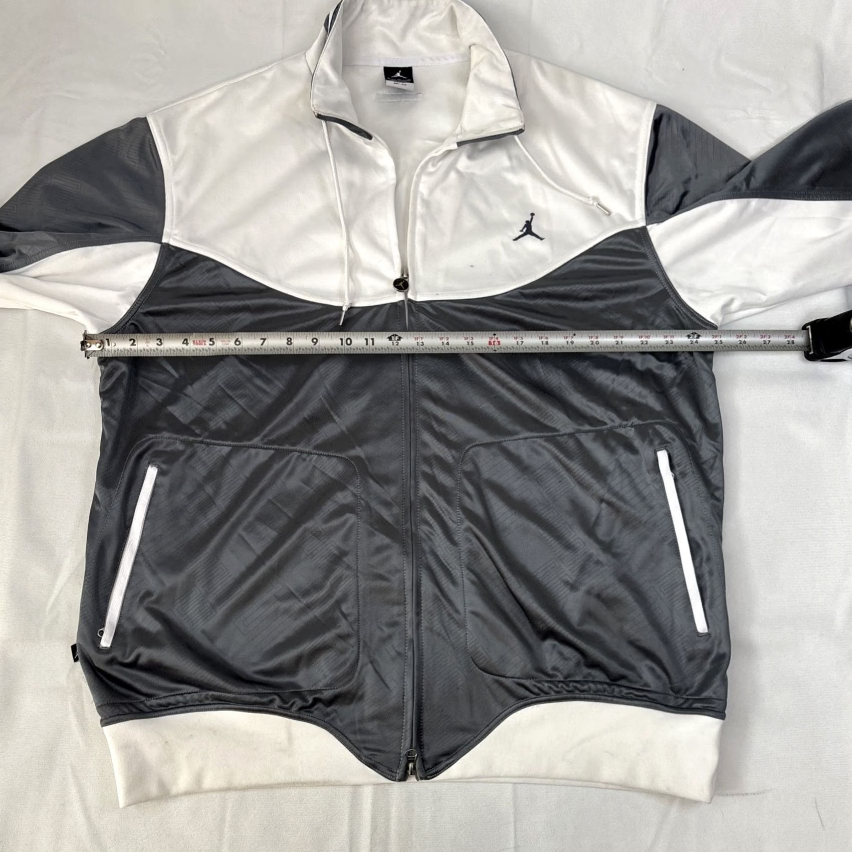 Jordan Brand Nike Air Jordan XI Retro Knit Full Zip Jacket XL Mens Gray Dri-Fit Track Jacket - Retro, Full Zip, 100% Polyester Size US XL / EU 56 / 4 - 5 Thumbnail