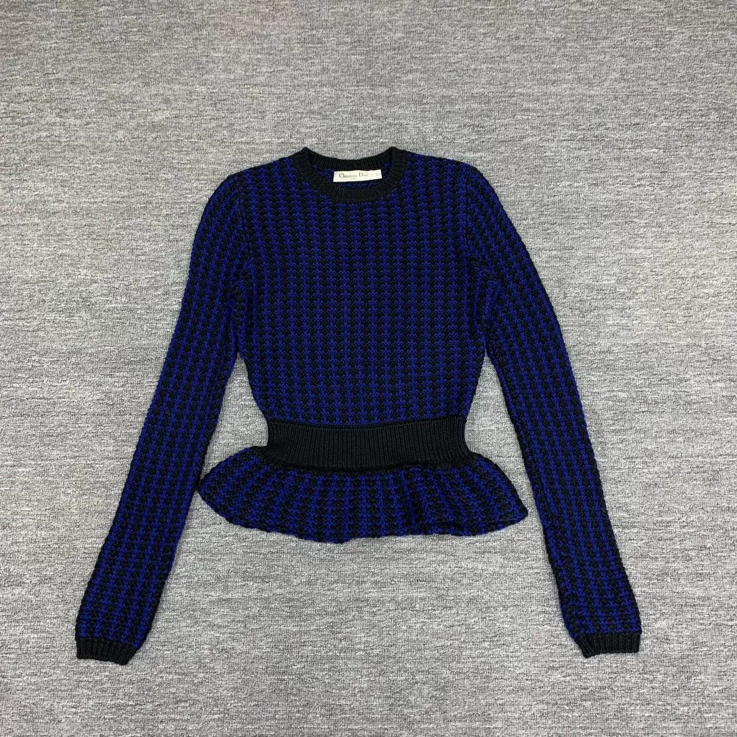 Dior Dior Black Blue Wool Sweater 38 95 New Size S / US 4 / IT 40 - 1 Thumbnail