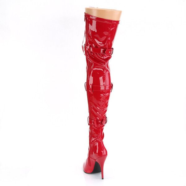 Other Seduce 3028 Buckle Lace Up Thigh High Boots 5" Stiletto Heel Size US 7 / IT 37 - 3 Thumbnail