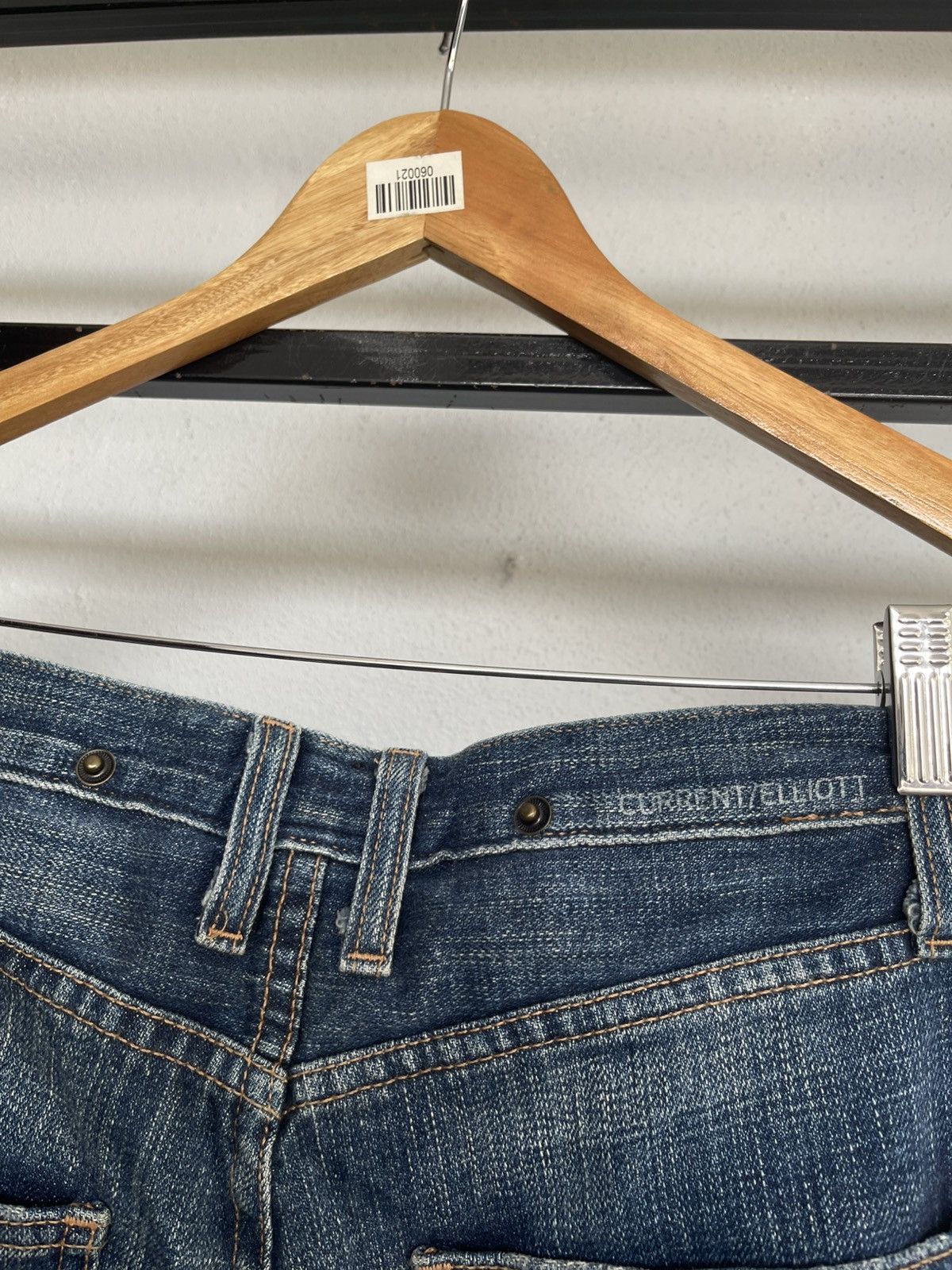 Current/Elliot × Marni Marni X Current Elliot Side Tape Cropped Jeans Size 33" - 6 Thumbnail
