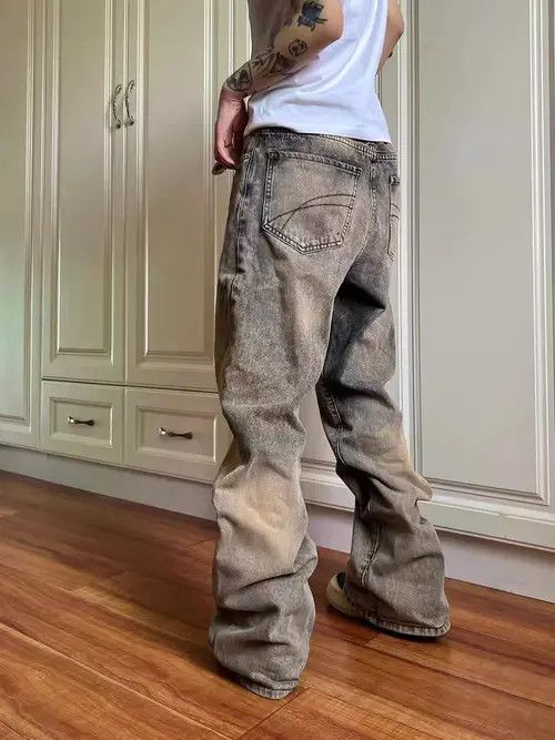 VIBE Vintage high street mud dyed baggy Y2K jeans Size US 34 / EU 50 - 5 Thumbnail