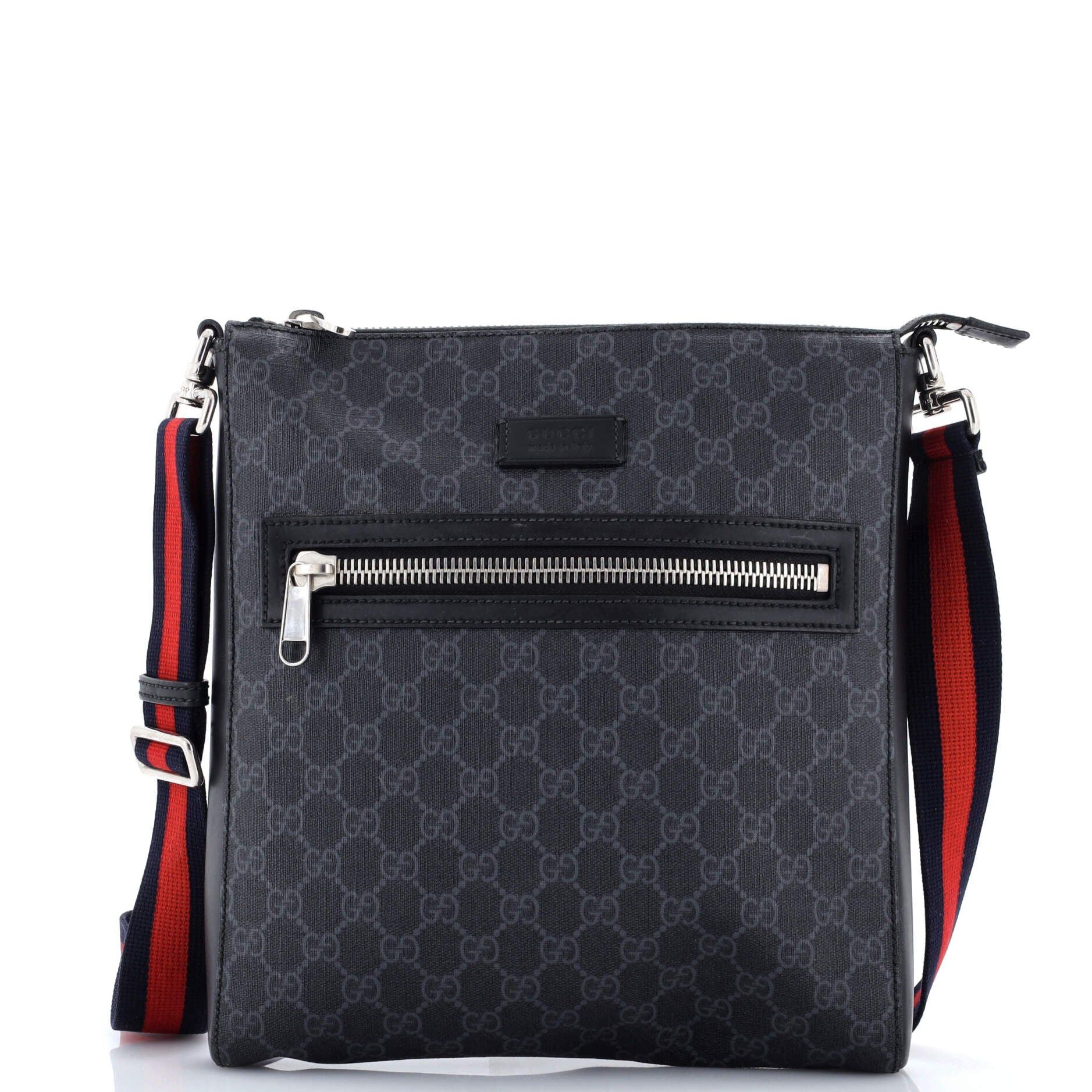 Gucci Web Strap Front Zip Messenger Bag Size ONE SIZE - 1 Thumbnail