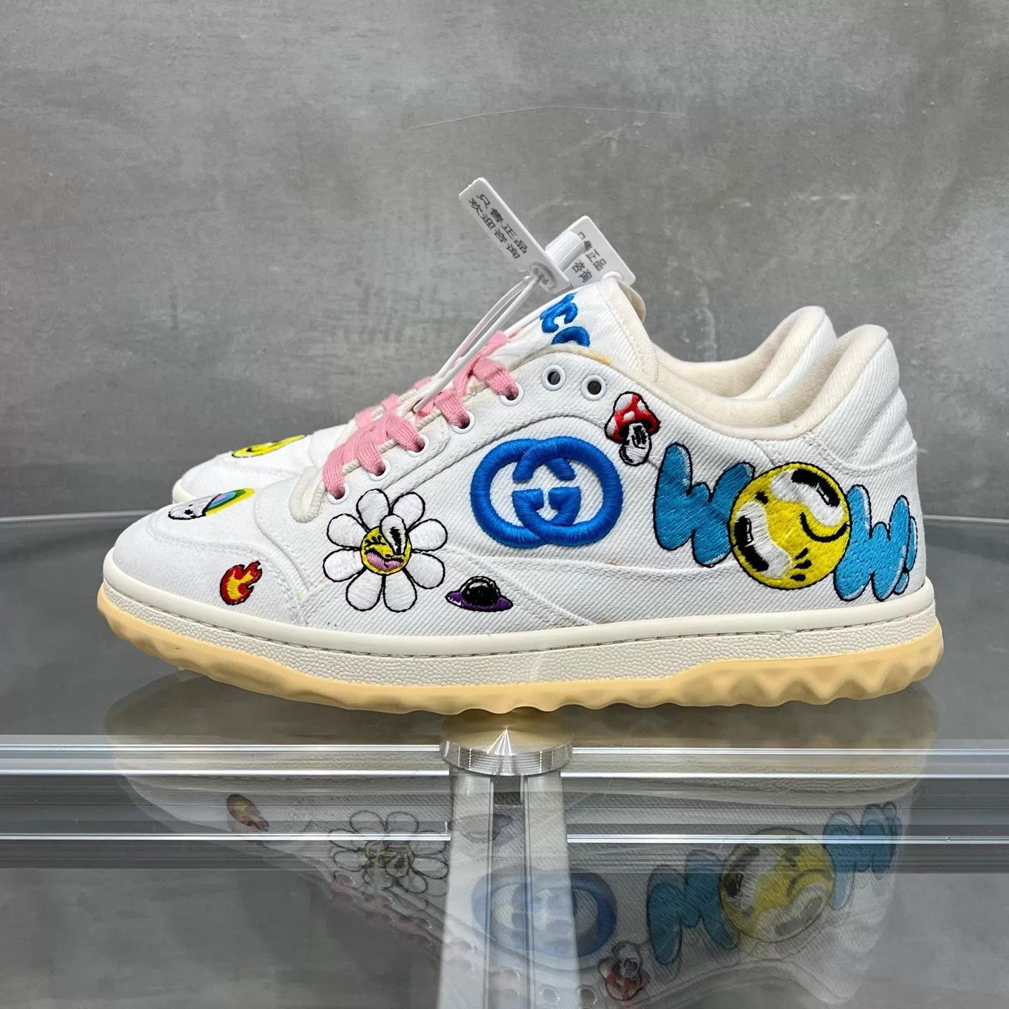 Gucci Gucci Mac80 GG Cartoon Graff White Sneakers 37.5 Size US 7 / IT 37 - 3 Thumbnail