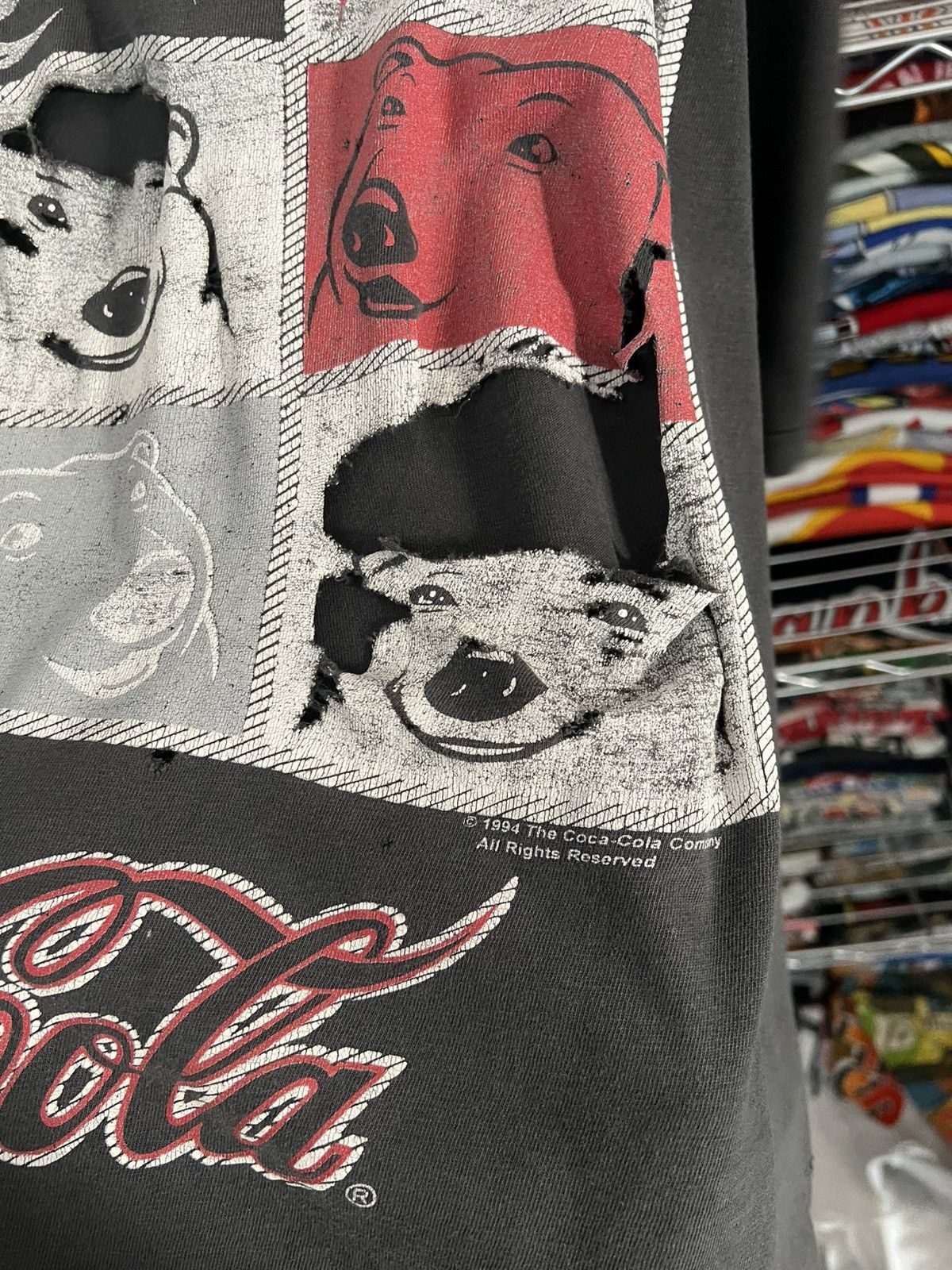 Coca Cola 1994 Coca Cola Bear Single Stitch Distressed Tee Size US XL / EU 56 / 4 - 4 Thumbnail