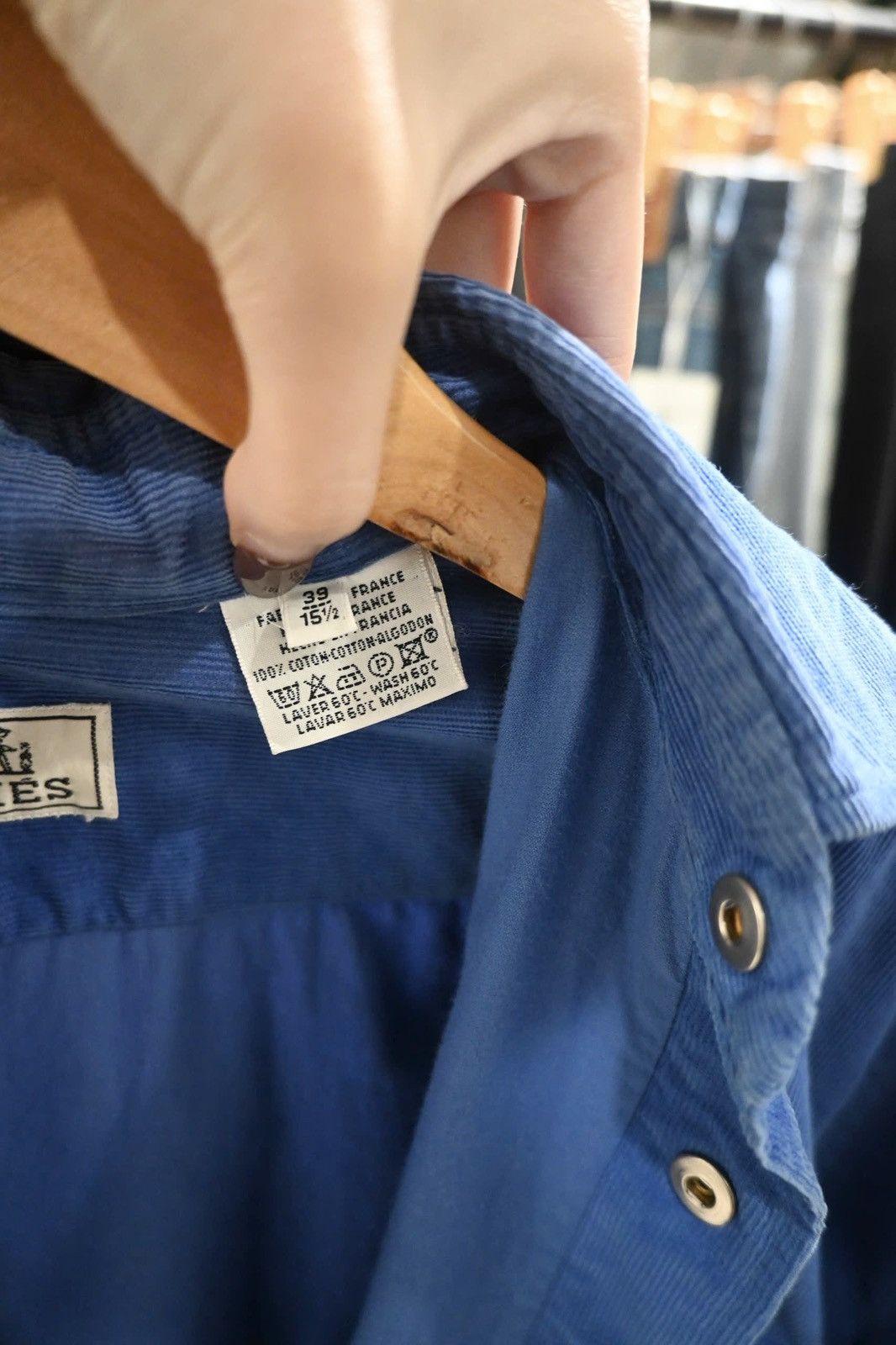 Hermes Hermes Blue Corduroy Shirt Size US M / EU 48-50 / 2 - 6 Thumbnail