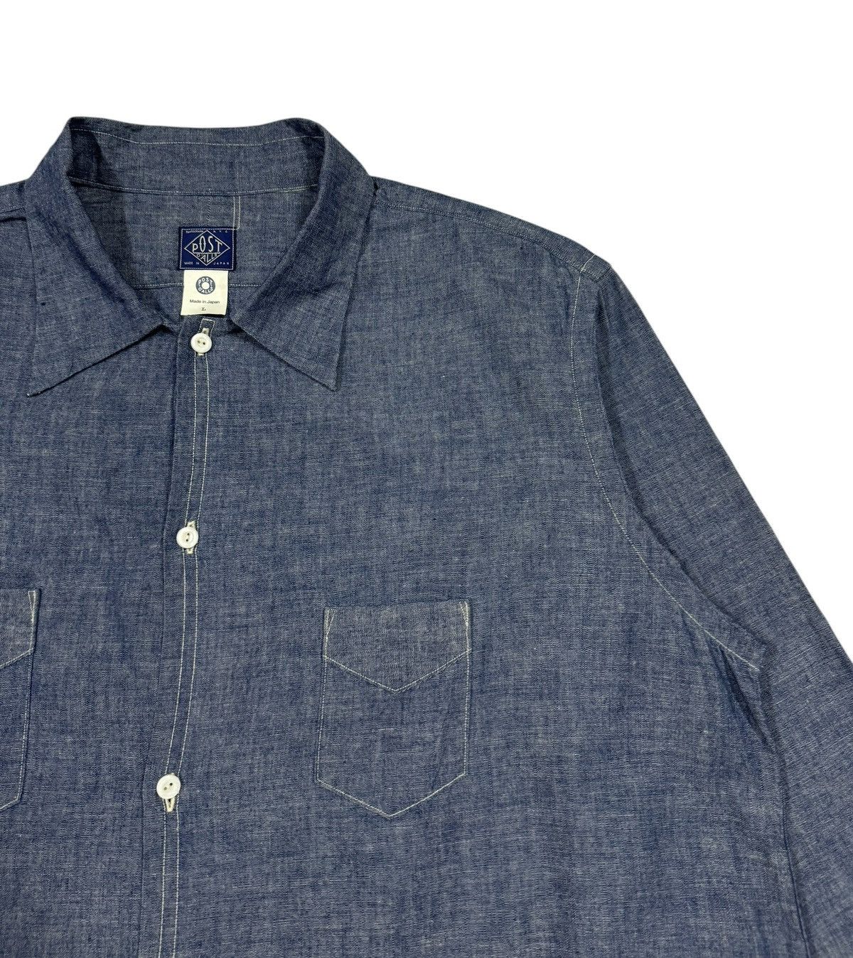 Post Overalls 2016 Post Overall V-patch Pocket Open Collar Indigo Chambray Size US L / EU 52-54 / 3 - 9 Thumbnail