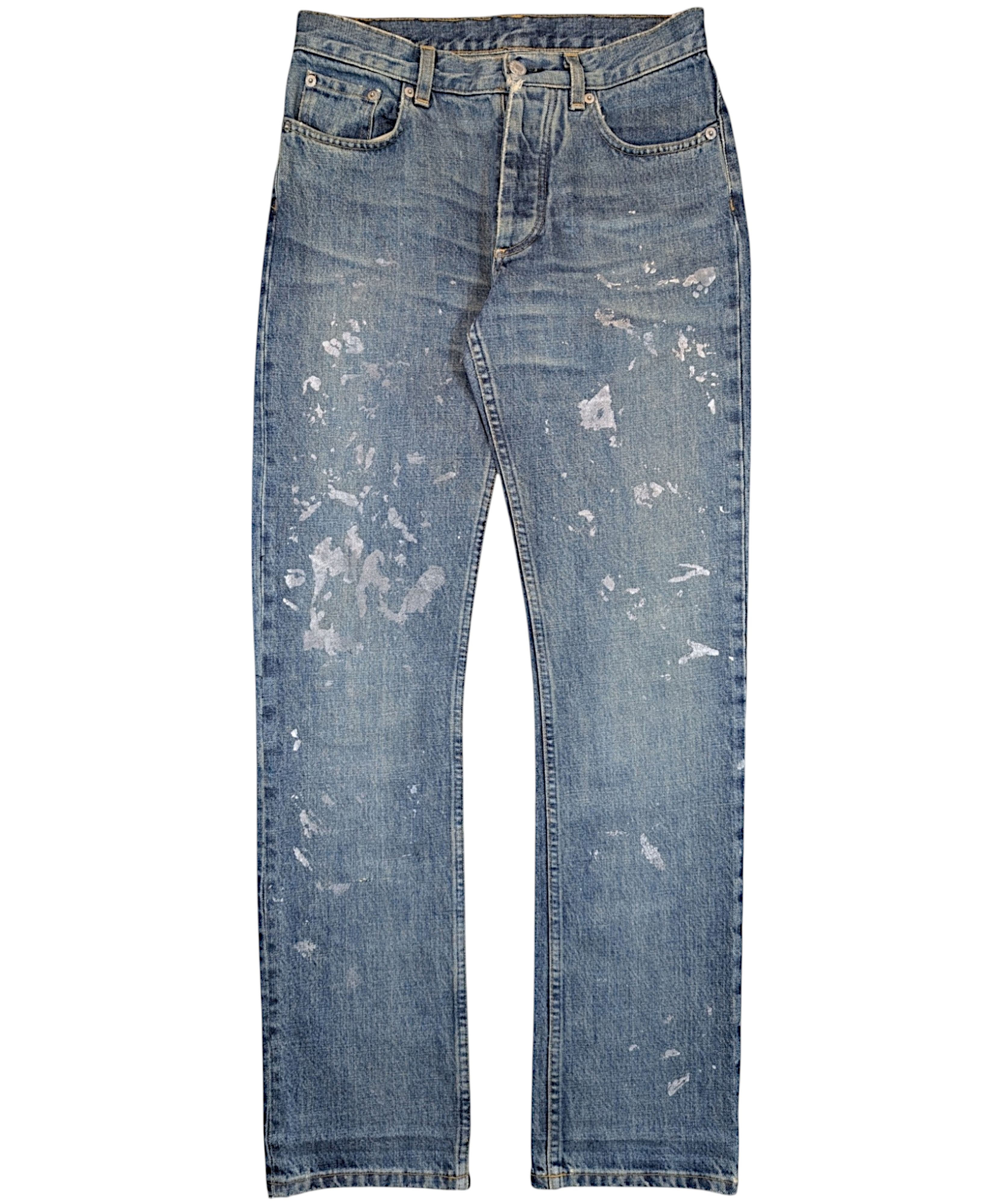 Helmut Lang Helmut Lang OG 1999 Silver Paint Splatter Painter Denim Size US 28 / EU 44 - 1 Thumbnail
