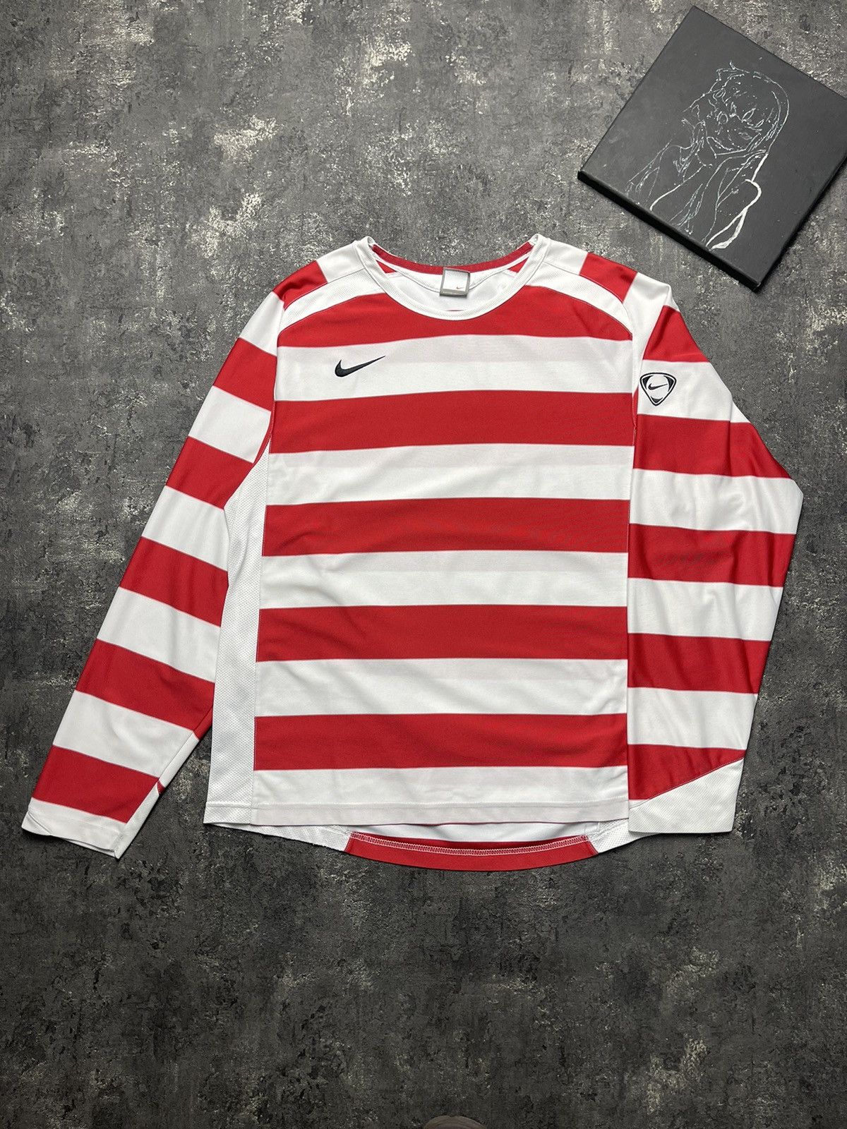 Nike × Vintage Vintage Nike Striped Jersey 90s Size US L / EU 52-54 / 3 - 1 Thumbnail