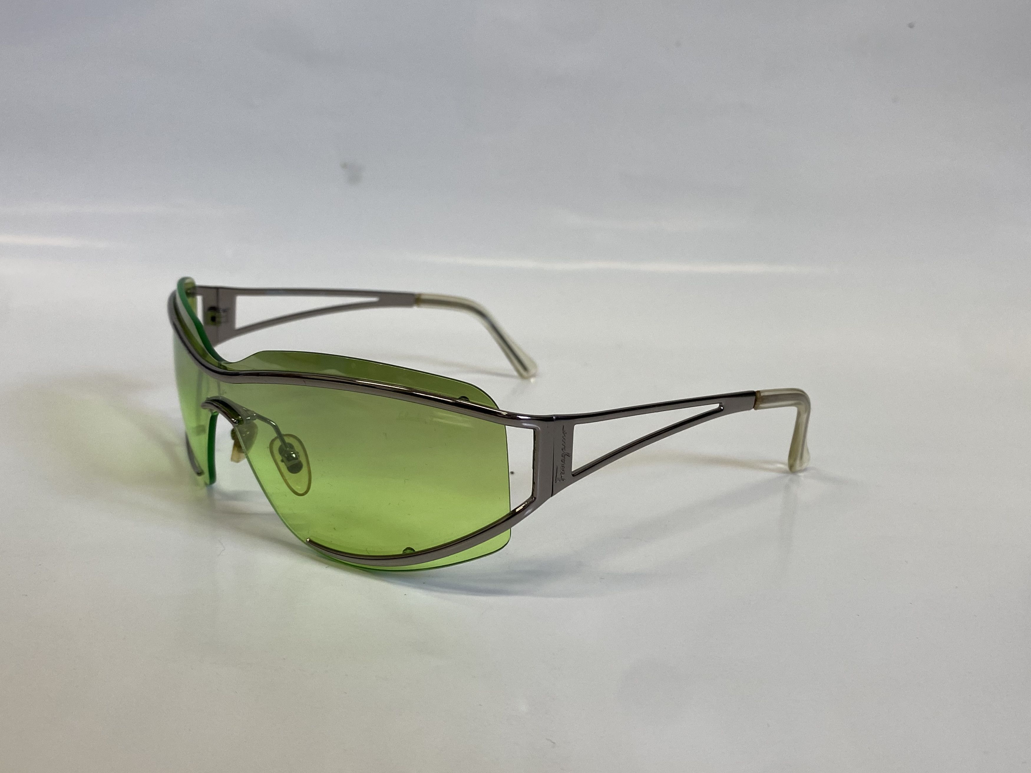 image of Salvatore Ferragamo Ferragamo Sunglasses in Green, Men's