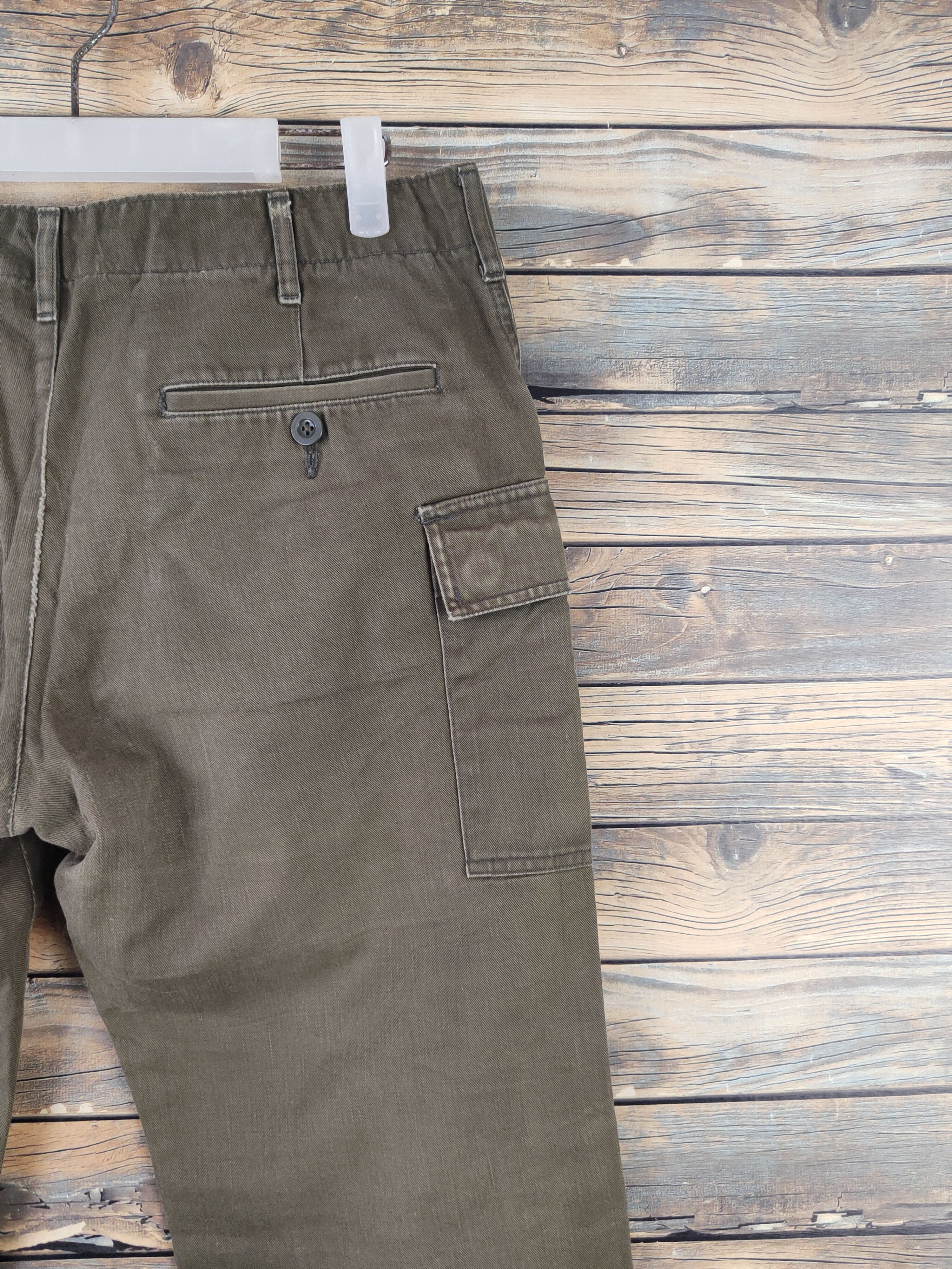 Japanese Brand DLL Tabloid News Olive Multipocket Tactical Cargo Pants #739 Size US 31 - 10 Thumbnail