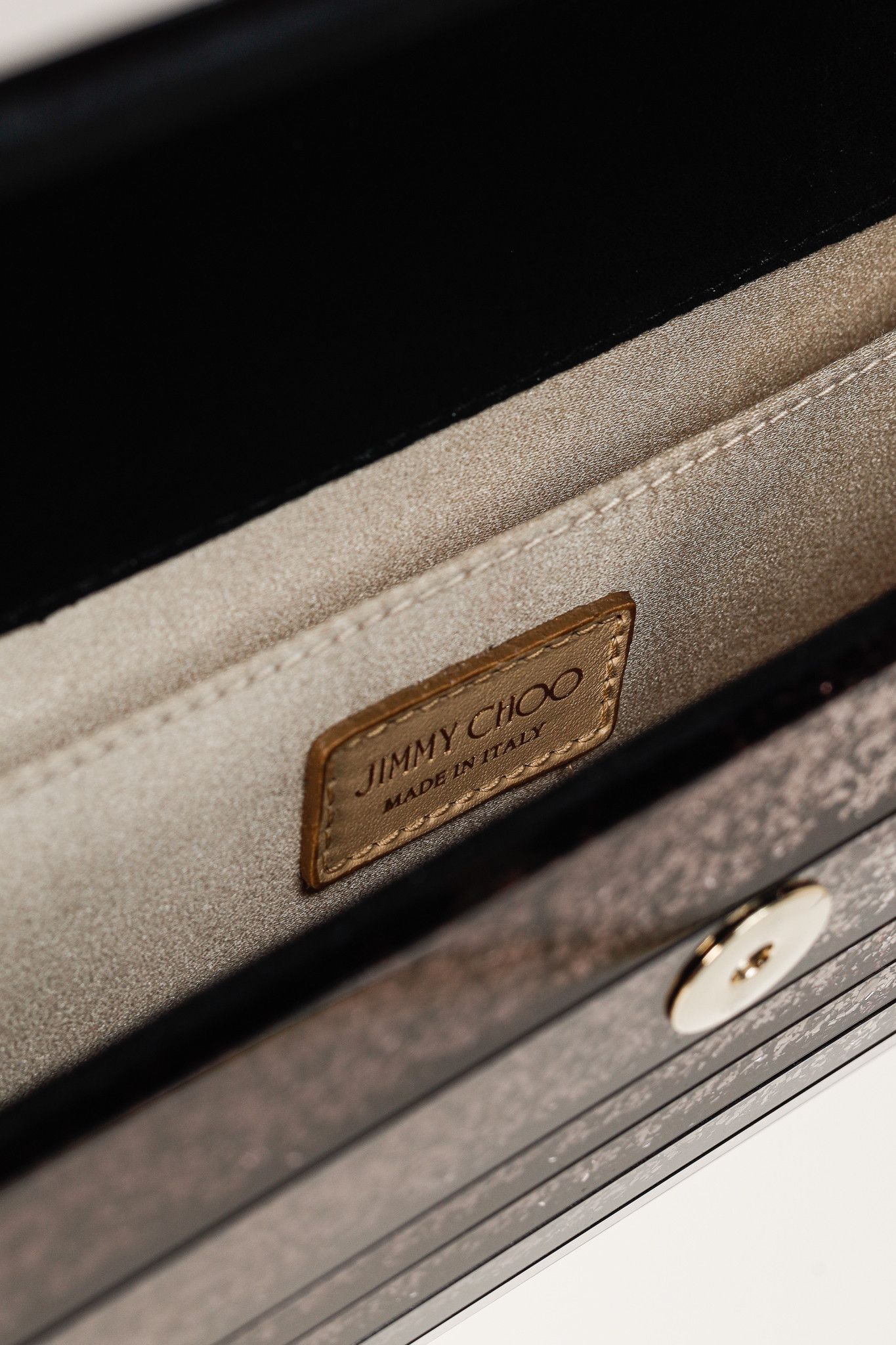 Jimmy Choo Jimmy Choo Sweetie Glitter Lucite Clutch in Black Champagne Size ONE SIZE - 10 Thumbnail