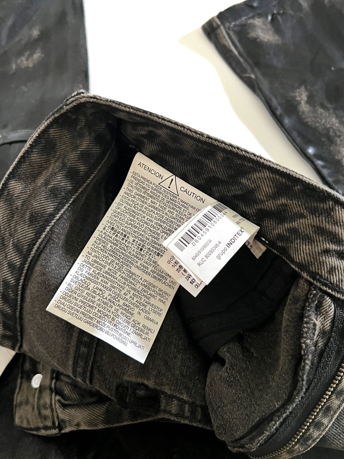 Zara Zara TRF Waxed Wide Leg Jeans with Split Hem y2k Size 28" / US 6 / IT 42 - 11 Thumbnail