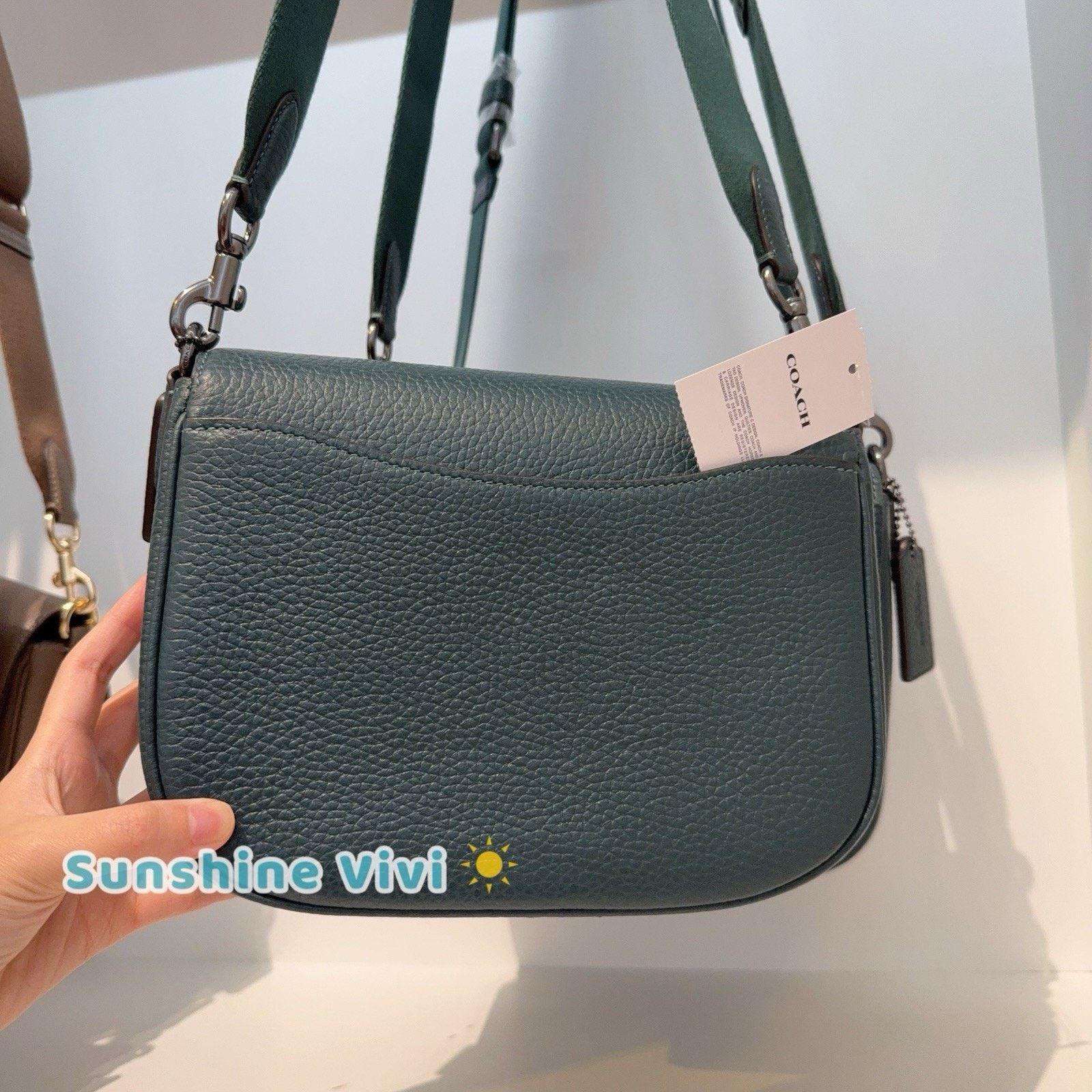 Coach NWT COACH Amelia Saddle Bag Shoulder CP107 Dark Teal Size ONE SIZE - 2 Thumbnail
