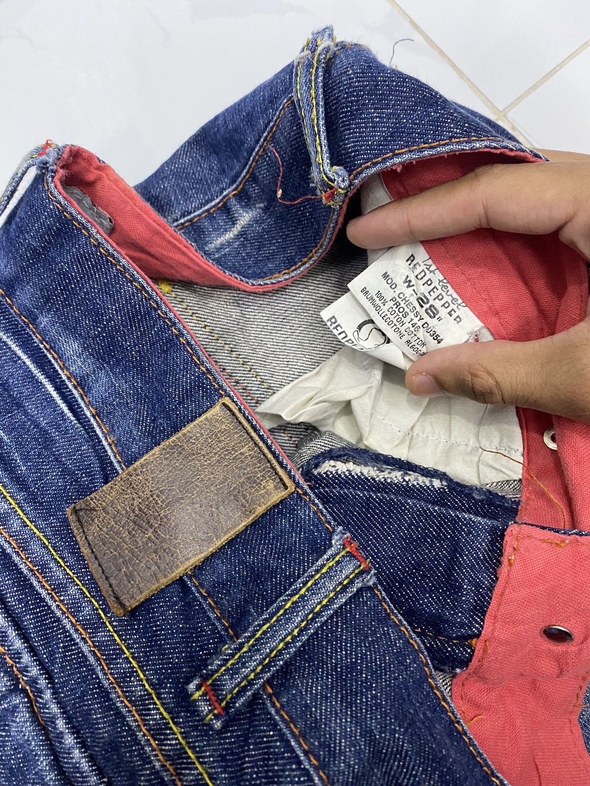 If Six Was Nine 🔥JAPANESE FLARE JEANS RED PEPPER DISTRESS FLARE DENIM JEANS Size 30" / US 8 / IT 44 - 8 Thumbnail