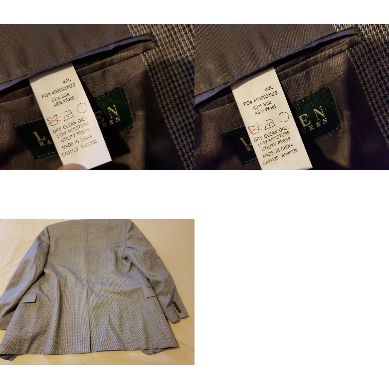 Polo Ralph Lauren VINTAGE Polo Ralph Lauren Blazer Jacket 42L Long Grey Wool Silk Sports 3-in-1 Men's Dress Shirt Cantilevered Size US XL / EU 56 / 4 - 8 Thumbnail