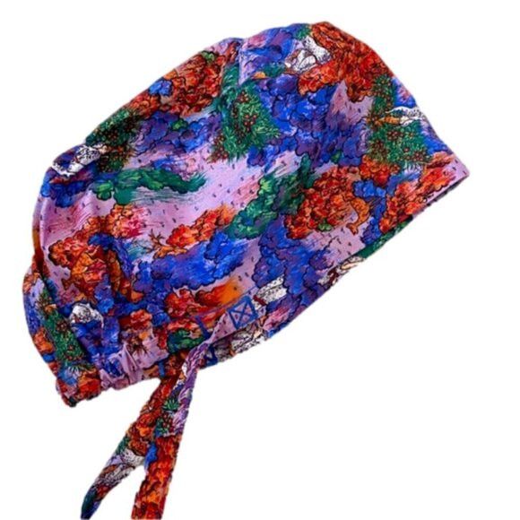 Handmade Handmade Boho Colourful Pastoral Hair Bonnet - One Size 🌈 Size ONE SIZE - 6 Thumbnail