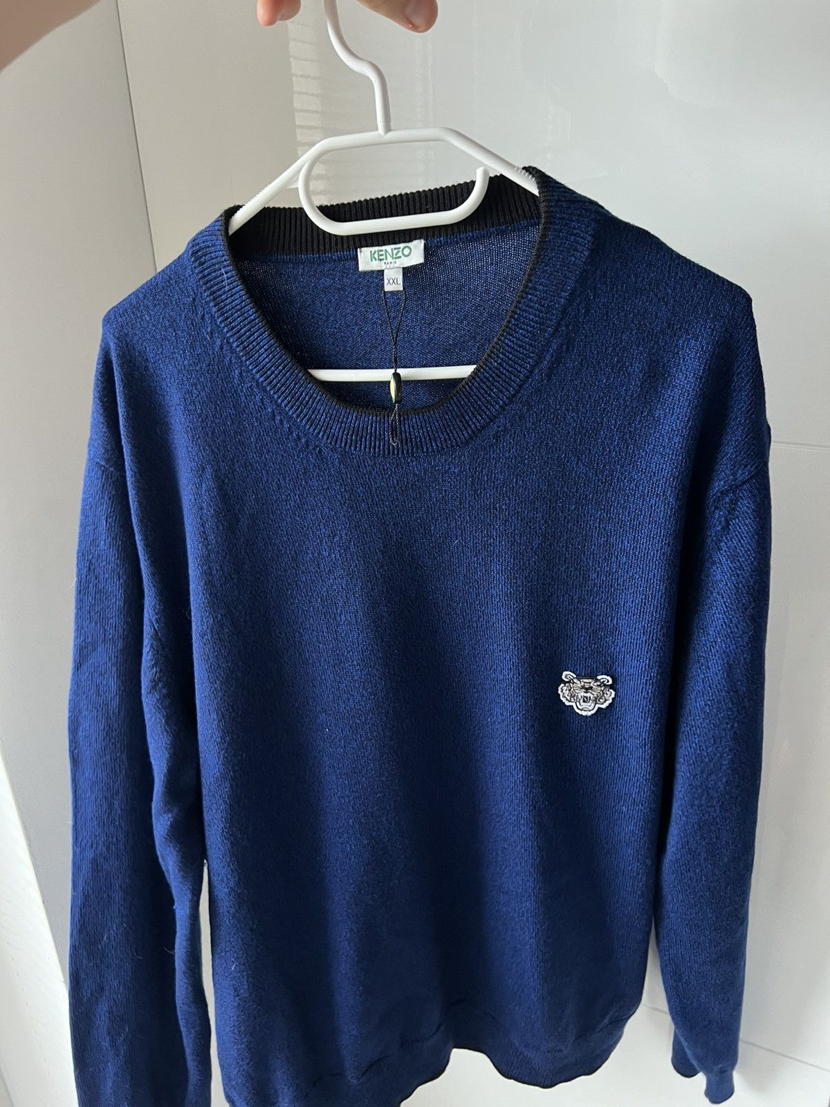 Kenzo Rare Wool Kenzo Embroidered Logo Luxuxry Blue Sweater Size US XXL / EU 58 / 5 - 8 Thumbnail