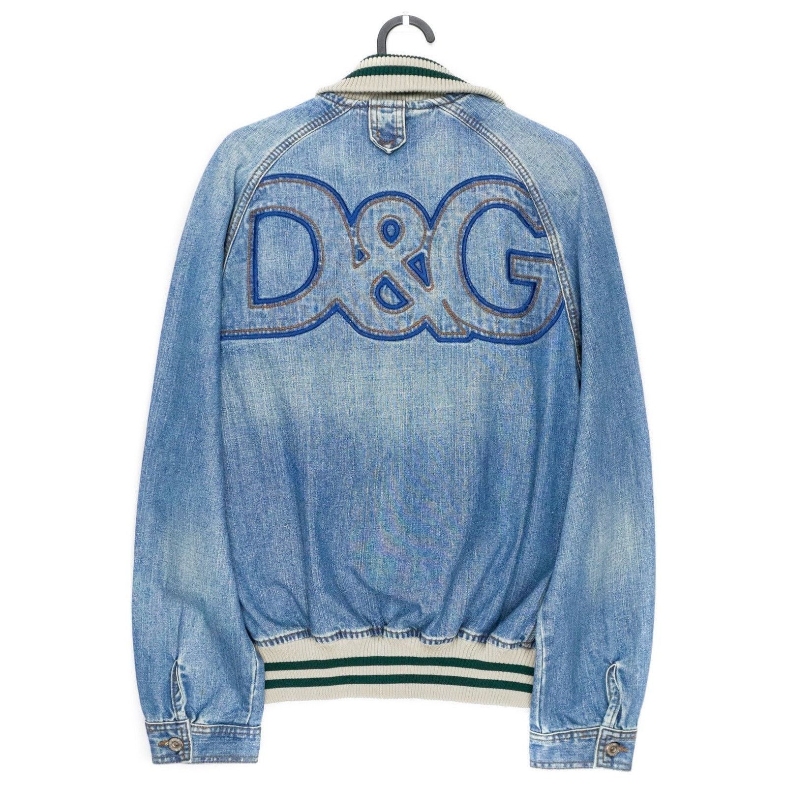 Dolce Gabbana SS2005 DG Logo Light Blue Denim Bomber Jacket
