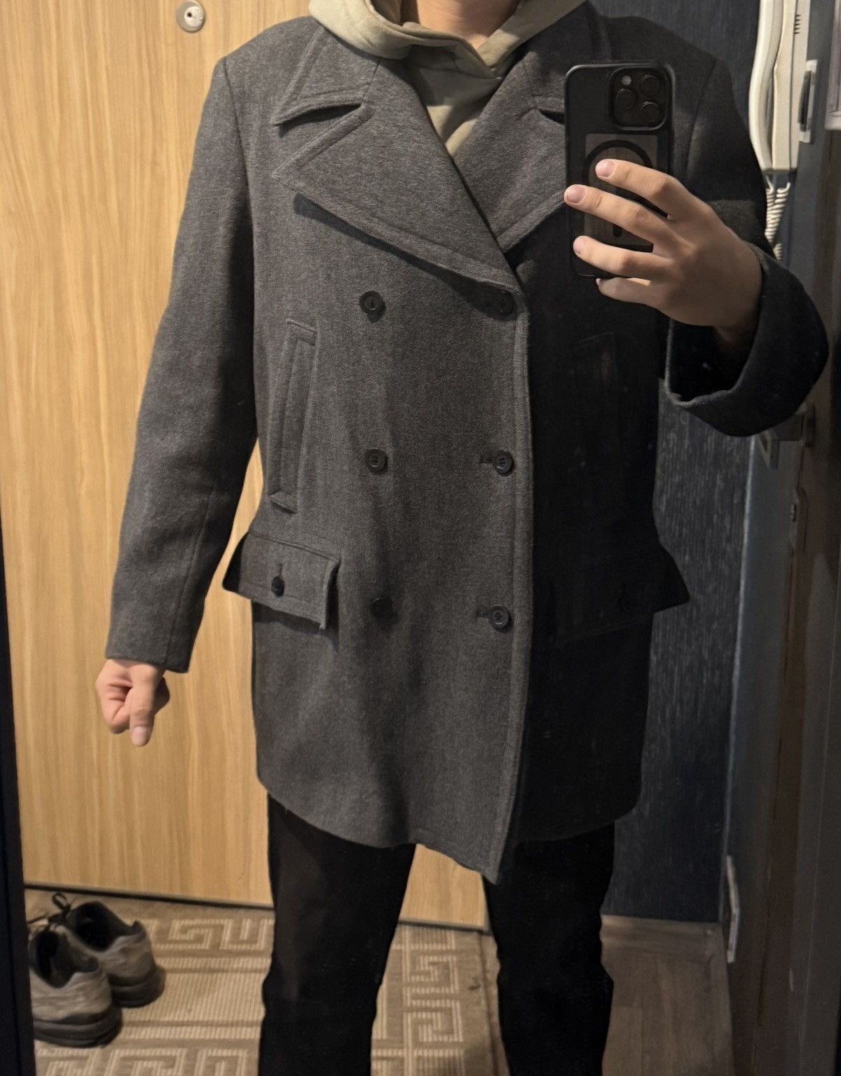 Yves Saint Laurent Wool YSL Coat Soft Peacock Size US L / EU 52-54 / 3 - 17 Thumbnail