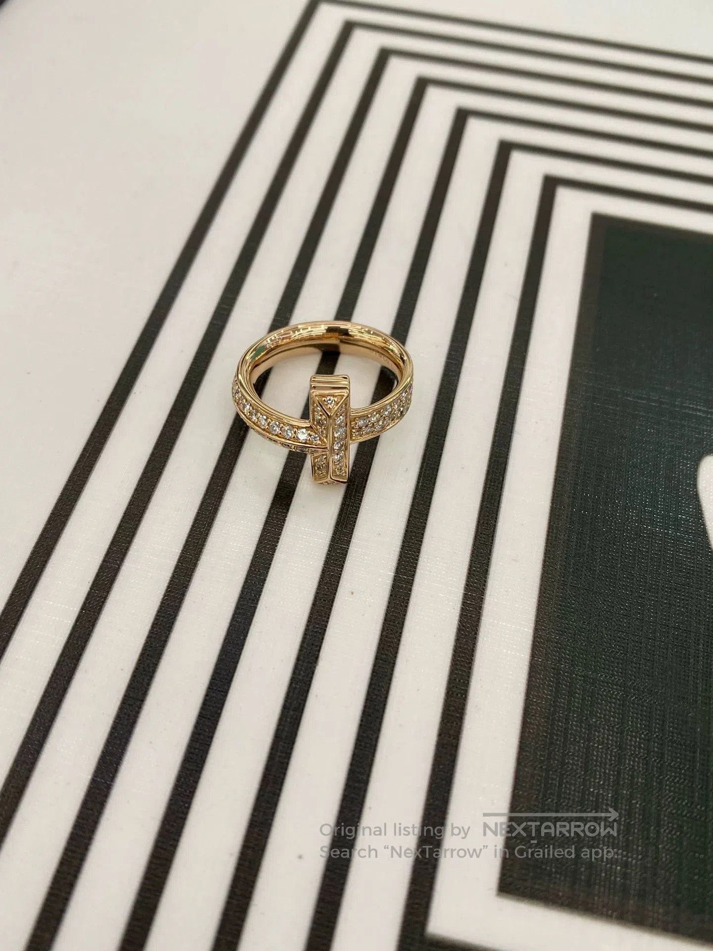 Tiffany & Co. Tiffany T1 Rose Gold Pave Diamond Ring. Size ONE SIZE - 7 Thumbnail