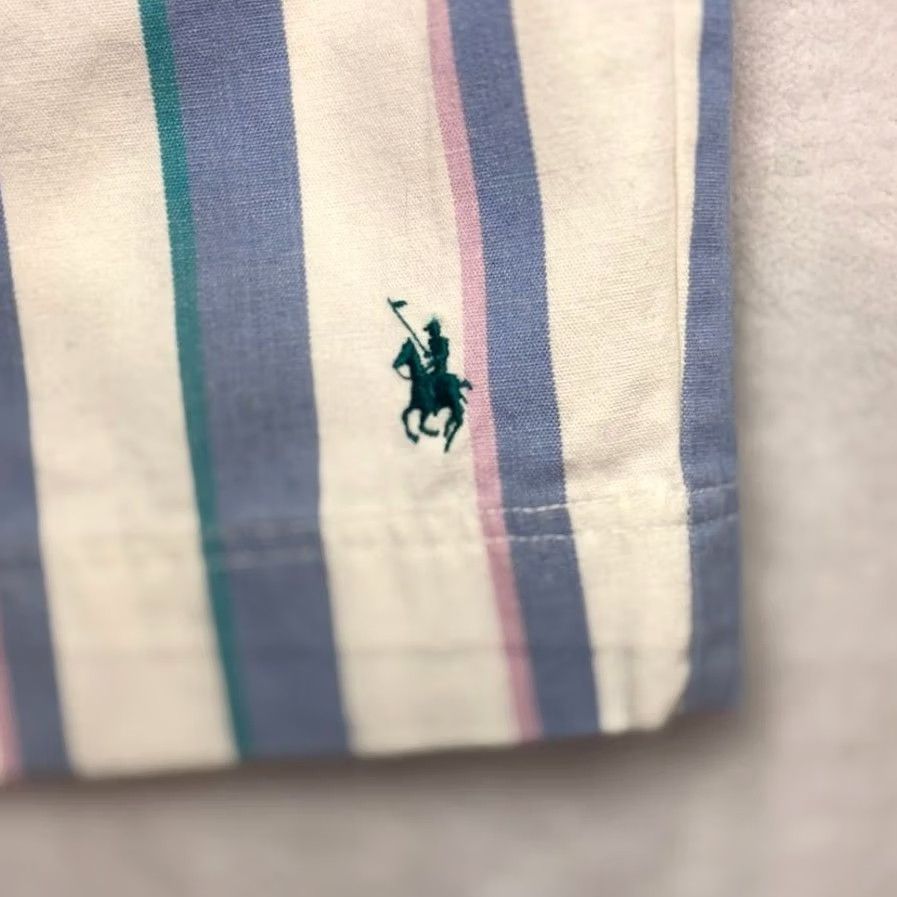 Vintage VINTAGE Knights of The Round Table Chino Shorts White Pleated Striped 38 Men Regular Cotton 90s Preppy Casual Travel Mens Size US 38 / EU 54 - 3 Thumbnail