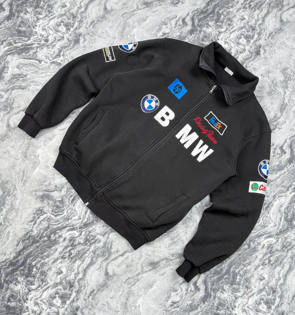 Vintage BMW Racing Team Big Logo Full Zip Sweatshirt