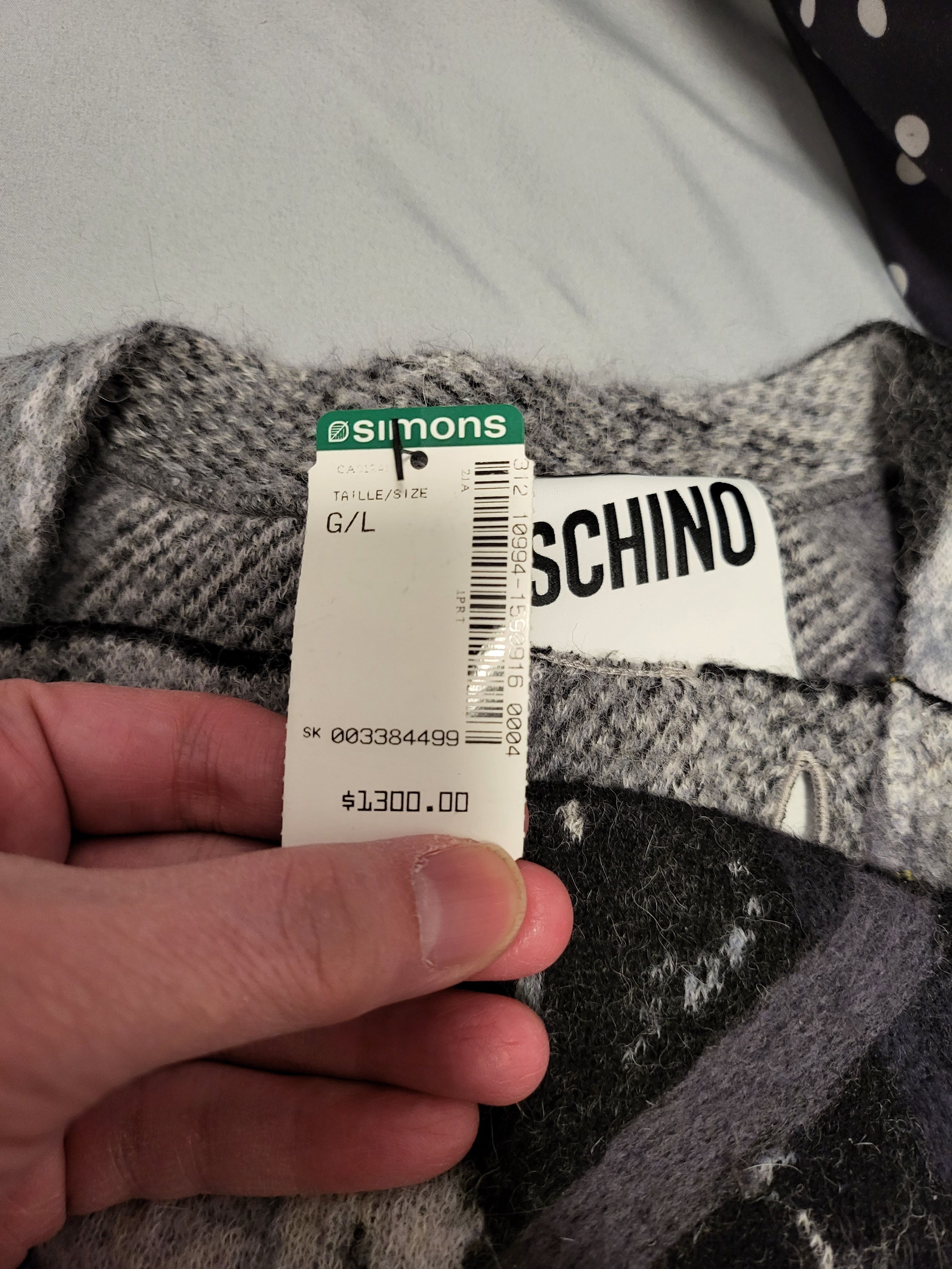 Moschino Grey Argyle Wool Cardigan Size US L / EU 52-54 / 3 - 9 Thumbnail