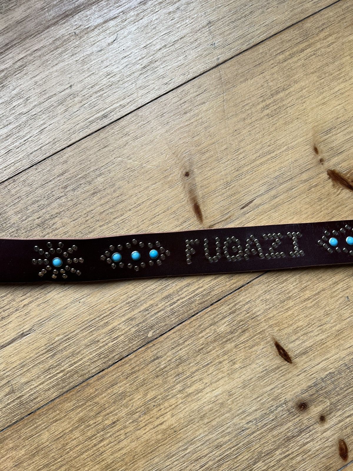 Fugazi Fugazi Brown Leather Studded Belt Size 32 - 4 Thumbnail