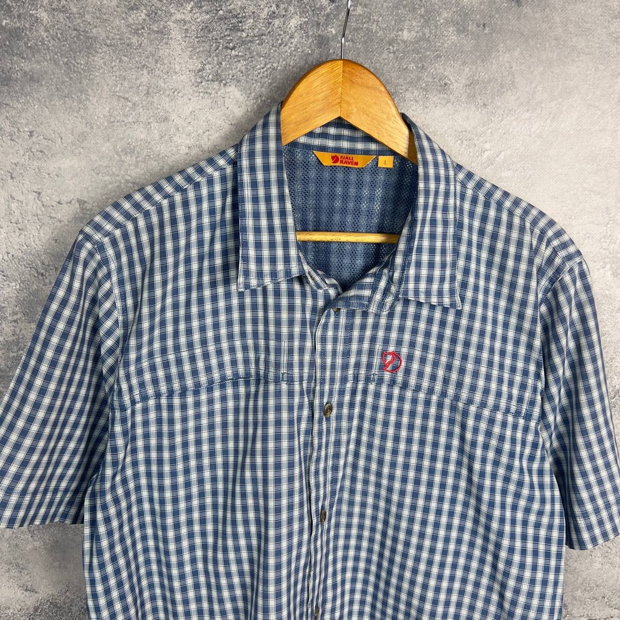 Fjallraven Fjallraven Shirt Plaid Men's Size L Blue Short Sleeve` Size US L / EU 52-54 / 3 - 3 Thumbnail