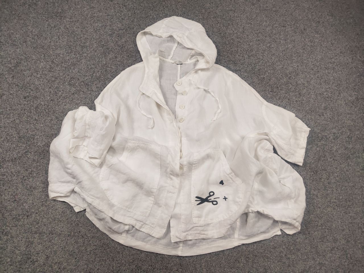 Rundholz Rundholz Asymmetric Button White linen Oversized Jacket Size M / US 6-8 / IT 42-44 - 2 Thumbnail