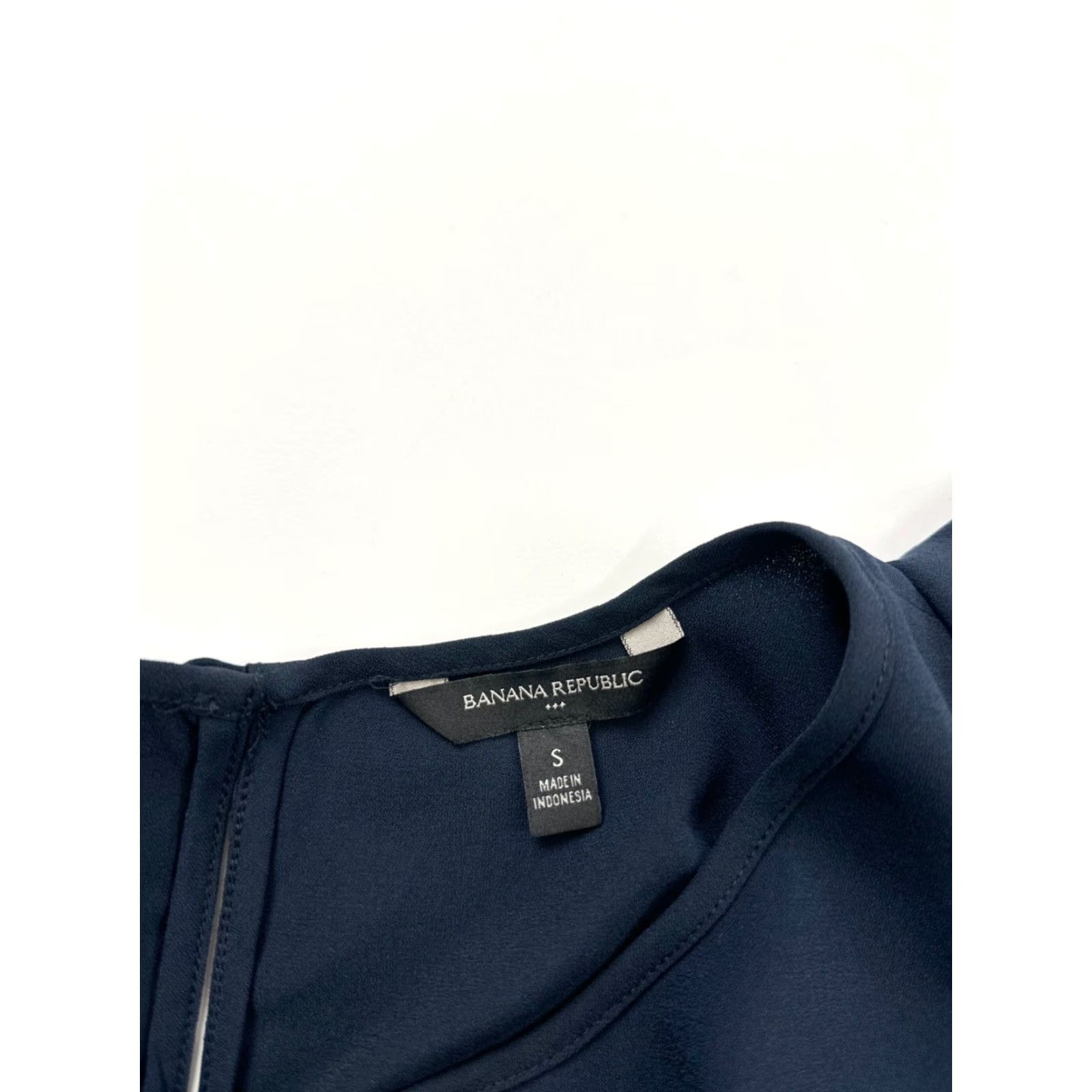 Banana Republic Banana Republic Dress Womens Small Navy Flutter Sleeve Drawstring Waist Short Sleeve Round Neck Pullover Bodycon Casual Spring Summer Size S / US 4 / IT 40 - 3 Thumbnail