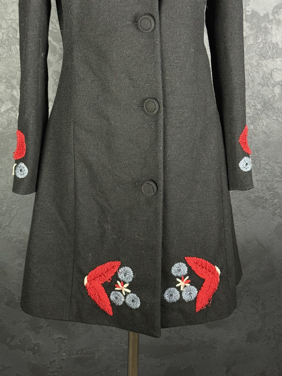 Miu Miu Miu Miu Vintage Embroidered Coat 2000’s Wool Coat Size XS / US 0-2 / IT 36-38 - 5 Thumbnail