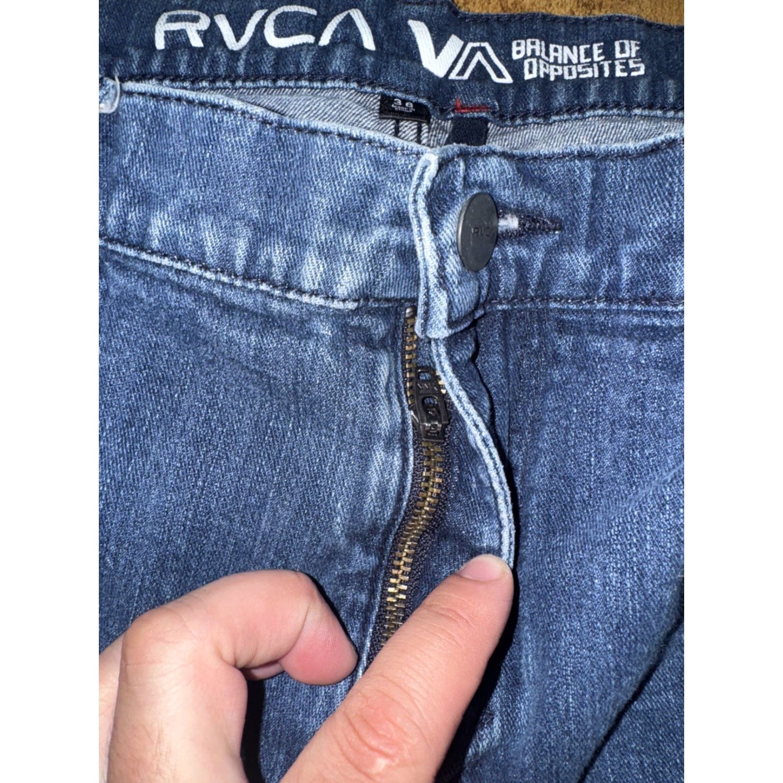RVCA RVCA Jeans Men’s 36x30 Slim Straight Blue Denim Casual Skate Styleg Size US 36 / EU 52 - 4 Thumbnail