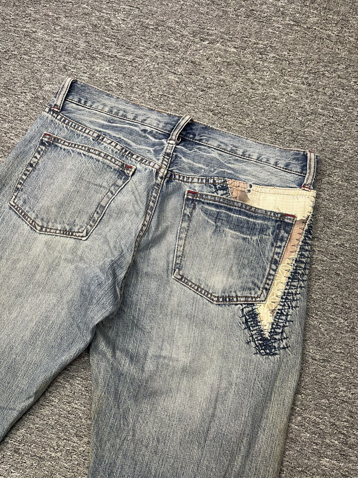 Takeo Kikuchi Vintage Takeo Kikuchi Patchwork Jeans Denim Sashiko Stitch Size US 32 / EU 48 - 6 Thumbnail