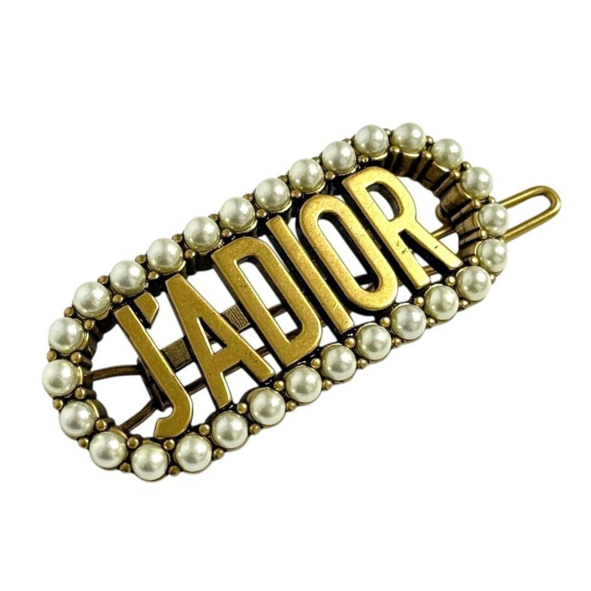 Dior Christian Dior Dior Women's Barrette Hair Clip Hairpin with Faux Pearls Size ONE SIZE - 1 Thumbnail